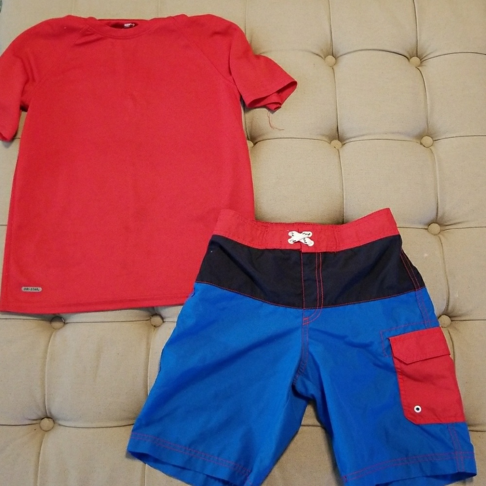 Children's Place Swim Trunks w/ Bonus Swim Shirt